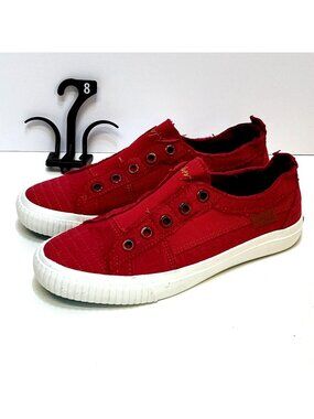Blowfish Malibu BUZZ Jester Red Slip-On Sneaker Cozumel Mesh Linen Upper WMNS 8M